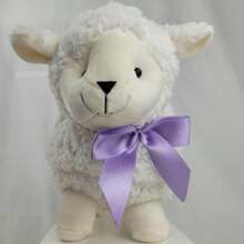 Plush Sheep/Baby Room Decoration/For Boys And Girls - 帶有紫丁香蝴蝶結的亞伯羊 - 查看 2