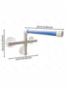 1pc Portable Suction Cup Bird Parrot Standing Perch: Provides Interesting Shower Perch And Toy For Your Feathery Friends! - Blue - View 2