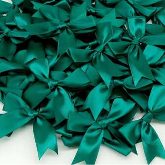 10/50pcs Large Fabric Ribbon Bow Ornaments, Ribbon Tail Bows For Gift Wrapping, Christmas & Party Decoration, Mixed Colors Adorable Bow Twist Tie For Candy, Popcorn And Gift Bag Sealing Valentine Day