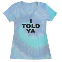 I Told Ya Challenger Black Print Ladies V-Neck T-Shirt