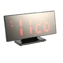 Curved Mirror LED Digital Table Clock With Alarm Clock And Temperature - NGẪU NHIÊN - Xem 2