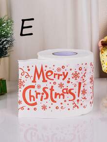 1 件装圣诞节彩色卡通图案印花手巾纸卫生纸卷筒纸，圣诞节 - 彩色 - 查看 6