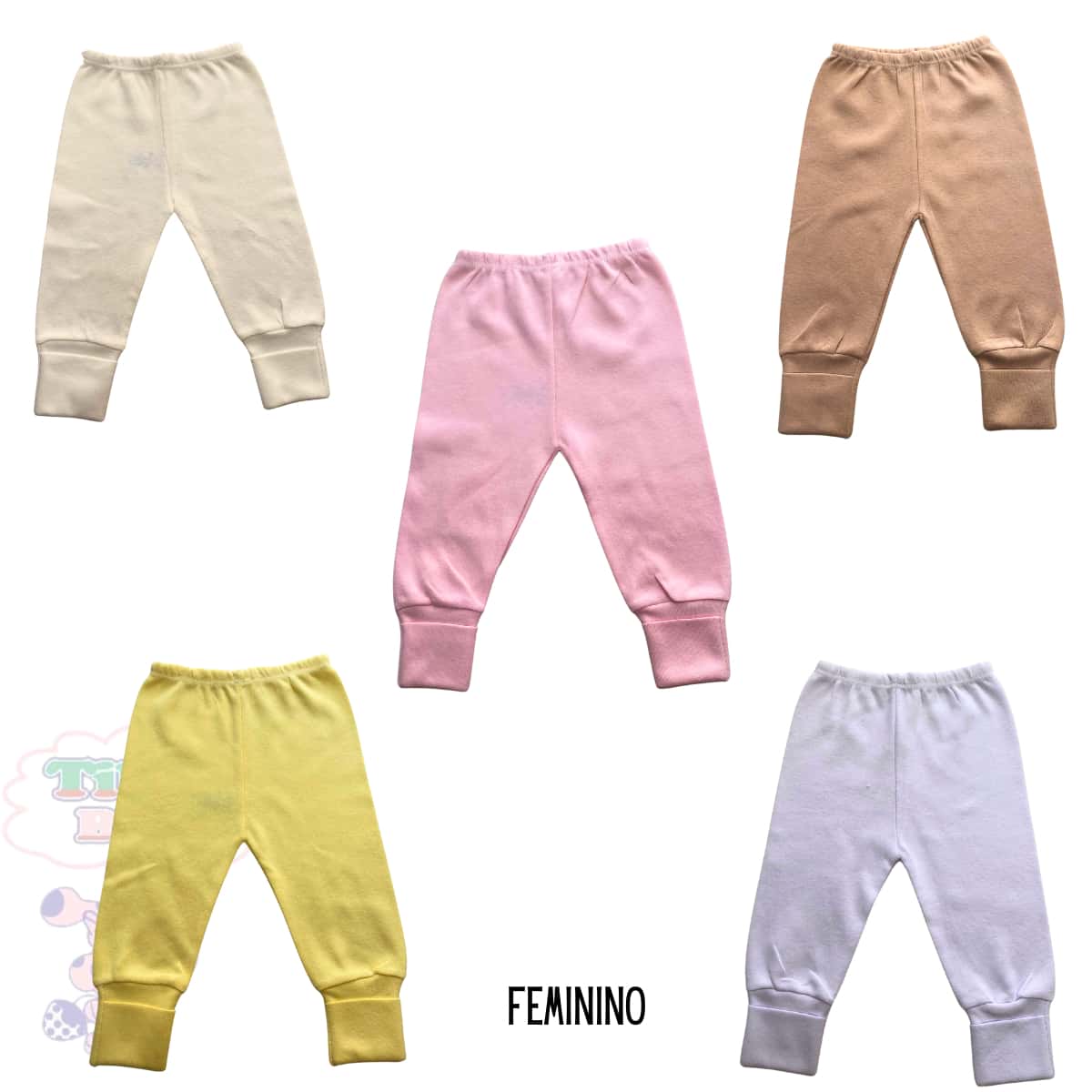 5-Piece Plain Foot Brace Kit, 100% Cotton, Baby, Female Or Male - 淺粉色 - 查看 1