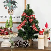 1/2 cây thông Noel mini, cây thông Noel để bàn, cây thông Noel nhân tạo, cây thông Noel giả nhỏ để bàn dùng trang trí, vật dụng cho tiệc ngày lễ - màu xanh lá - Xem 3