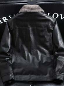 Luxury Faux Leather Jacket With Camel Lining For Men, Warm, Fashionable, Suitable For Autumn/Winter