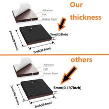 Non Slip Furniture Pads - 44pcs 1 In And 2 In Furniture Grippers, Non Skid For Furniture Legs,Self Adhesive Rubber Furniture Feet, Anti Slide Hardwood Floor Protector For Keep Couch Stoppers