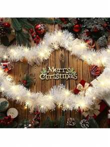 1pc LED White Snowflake Garlands For The Christmas Tree Required, Featherless Plastic Decoration For Home And Parties,Classroom Home Indoor Outdoor Hanging Ornaments(LED Independent Packaging)