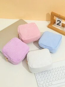 1 Stück einfache einfarbige Samt-Datenkabel-Aufbewahrungstasche, Handyaufbewahrungstasche, großvolumige tragbare Kosmetiktasche, geeignet für Reisen und Kabel-Organizer