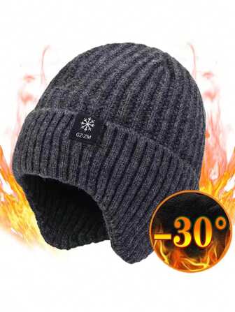 1pc Middle-Aged And Elderly Autumn And Winter Hats For Men Warm Ear Protection Winter Woolen Hats For Men Winter Thickened Winter Knitted Hatswinter Hat