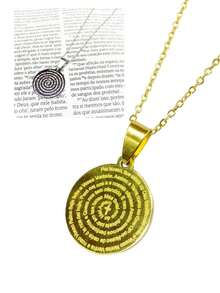 Women's Necklace Cord Men's Necklace 50cm Pendant Prayer Prayer Our Father Silver Gold Stainless Steel Delicate - Bạc - Xem 7