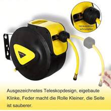 10m Retractable Air Hose Reel 33FT Automatic Rewinding Air Line Reel Commercial Compressor Tool For Indoor And Outdoor Use Includes Lead In Hose And Handle - 10M - View 4