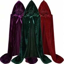 1pc Velvet Cloak Female Witch Wizard Cloak Adult Golden Velvet Cloak,Halloween Costumes, Holiday Costumes,Christmas