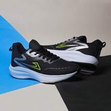 Tenis Masculino Tamanho Especial Número Grande Esportivo 43 ao 48 - Preto/Verde - Visão 2