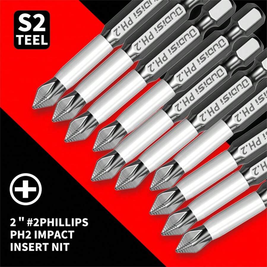 十字钻头套装 六角柄防滑螺丝刀头 磁性防滑钻头批头 25 毫米 - 黑色 - 查看 1