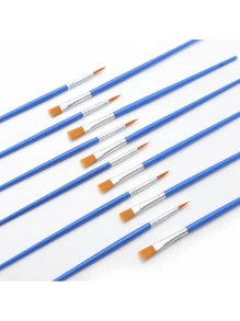 10/50/100 支尼龙毛扁平衬里绘画刷，儿童丙烯颜料画笔，编号油画笔，适用于丙烯、油画、水彩、面部艺术、工艺品、帆布、DIY 线条艺术、岩石艺术和美甲艺术，是送给艺术家和业余爱好者、圣诞节和新年的绝佳礼物