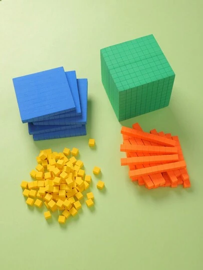 儿童教育认知发展组合 - 千位值分数条、分数圈、字母表、几何形状、骰子