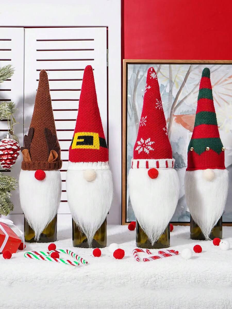 4 gói Vỏ chai rượu Gnome Giáng sinh, Đồ trang trí Giáng sinh bằng vải nhung Santa Scandinavian, Đồ trang trí bàn ăn năm mới, Quà tặng tiệc, Bộ quà tặng chai, Trang trí nhà cửa, Nhà hàng, Quán bar, Quán cà phê, Đám cưới, Trang trí tiệc, Quà tặng bạn bè, Quà tặng Giáng sinh, Quà tặng năm mới., Quà tặng Giáng sinh, Giáng sinh vui vẻ - Nhiều màu - Xem 1