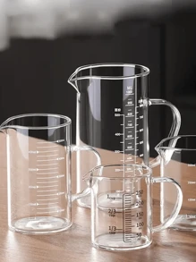 耐用硼硅酸盐玻璃量杯带手柄 - 耐热，微波炉和炉灶厨具 - 容量从 2.83 液体盎司到 17.81 液体盎司