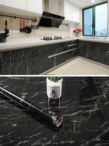 1Roll  PVC Self Adhesive Wallpaper Marble Stickers Waterproof Heat Resistant Kitchen Countertops Table Furniture Cupboard Wall Paper - Multicolor - View 77