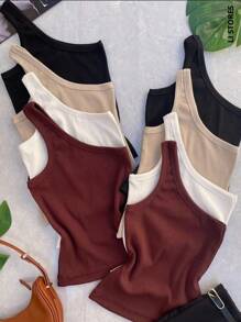 Women's One-Shoulder Blouse Ribbed Ribbon Premium Blouse Tank Top Basic Casual Fashion Elegant Fashion - Hitam - View 3