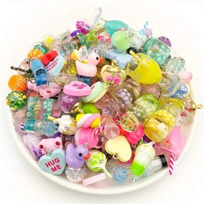 5/10/20/30/50/60/80/100pcs Multicolor Glossy Glass Beads - Transparent Jewelry Making Kit - Create Unique Necklaces, Bracelets And Earrings, Suitable For DIY Enthusiasts