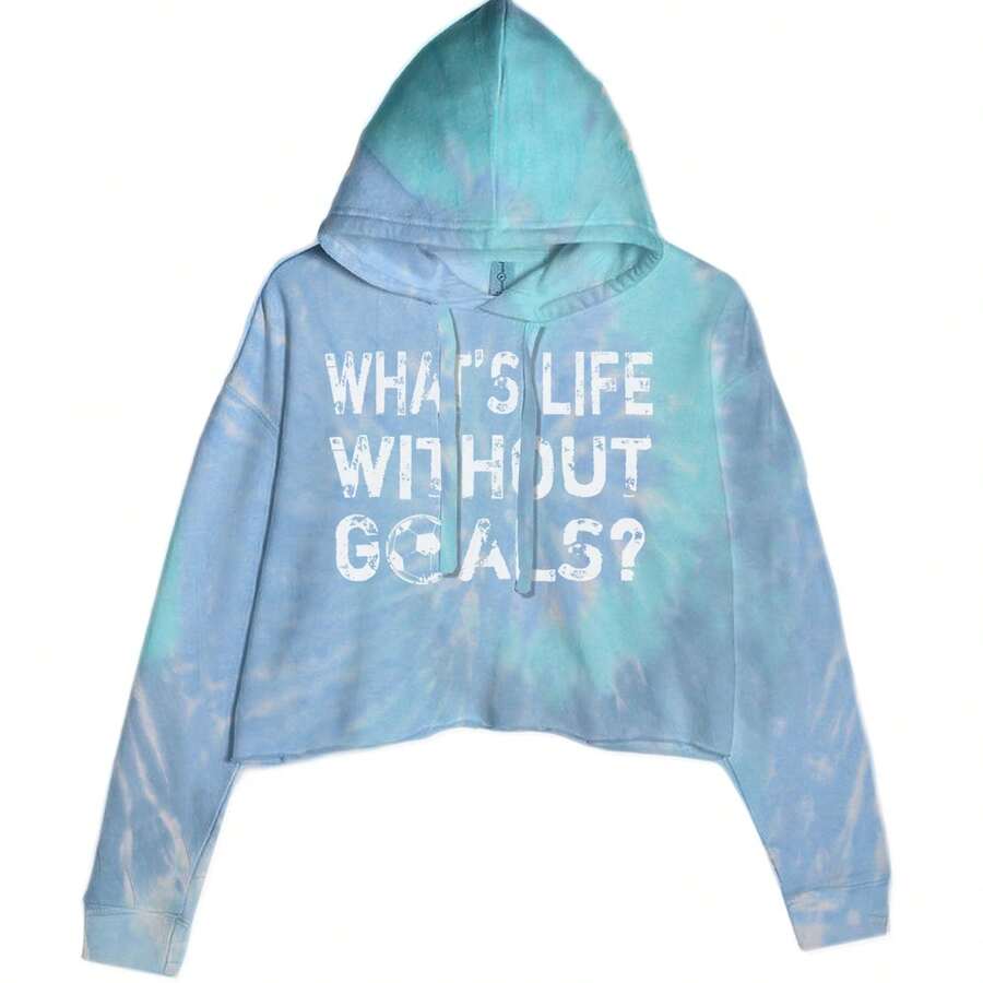 What's Life Without Goals Soccer Futbol Cropped Hoodie Sweatshirt - 藍雲 - 查看 1