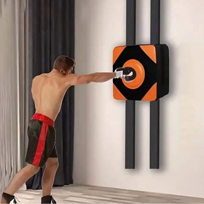 1 Set No Drill Punching Wall Target, Martial Arts Training Boxing Equipment, Adult Punch Bag Wall Pad (Includes Adult Boxing Gloves)