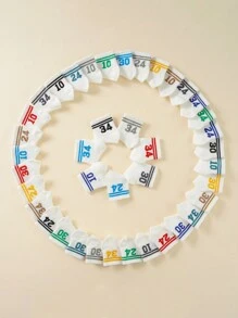 20 双/包儿童数字和条纹图案透气袜子（适合男孩和女孩） - 彩色 - 查看 2