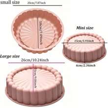 1pc, Cake Mold, Round Cake Pan, Non-Stick Cake Mold, Silicone Cake Mold, Baking Pans For Wedding Birthday Party, DIY Baking Tool, Multifunctional Household Cake Mold, Kitchen Stuff, Kitchen Gadgets - Pink - View 4