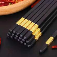 5/10pcs/Set Fiberglass Chopsticks, High-Quality Non-Slip & Anti-Mold Alloy Chopsticks, Lacquer-Free, Heat-Resistant Chinese Chopsticks, Suitable For Cooking And Dishwasher Safe,Kitchen,Christmas Gift - Multicolor - View 5
