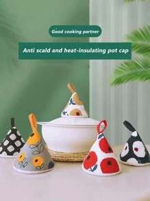 1个三角锅盖厨房布艺隔热锅把手盖陶锅铁锅耳套防烫盖厨房小工具 - 彩色 - 查看 7