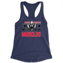 Gym For Muscles Office Workout Racerback Tank Top For Women - Heather grey - View 4