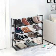 4-Tier Shoe Rack Metal Shoe Storage Organiser Stackable Shoe Shelf Space Saving Storage For 20 Pairs Shoes 90x30x70cm - Variant1 - View 2