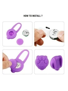 1pc LED Glowing Silicone Anti-Lost Dog Walking Leash Accessory Pendant