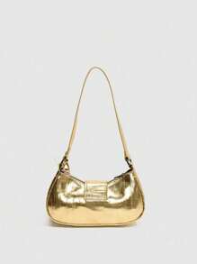 Dedoo Retro Bag 1PC Y2K Gothic Fashionable Type Rivet Decoration Vintage Block Decoration Women's Shoulder Bags And Shoulder Botes Are Adjusted For Daily Travel, Niche Design, Steampunk, Goth, Bag For Women, Cool Girls Street Wear, Perfect For Music Festival, Concert, Rock Style Bag For Women, Y2k Bag, 2000s Fashion Style, Gothic Punk Bag For Women - 金色 - 查看 2