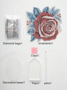 1 Stück Diamant Malerei Acryl Ständer, funkelnde Kristall Diamant Handwerkskunst Rose, Vintage Stil Heim Dekoration, geeignet für Hochzeiten, besondere Anlässe, Feiertage, Weihnachtsgeschenk, Größe 14,5cm*14cm/5,7 Zoll*5,5 Zoll