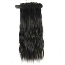 Women's Long Hair Wig Tic Tac Organic Fiber Hair Extension - màu đen - Xem 4