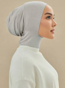 1pc Women's Modal Fabric Elastic Hat Comfortable Neck Protection Cap, Convenient For Head Scarf Hijab, Fashion Solid Color Head Cover, Suitable For Daily Wear Casual Abaya Accessories Casual Under Cap Veiled Clothes