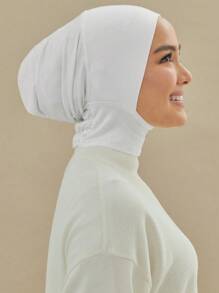 1pc Women's Modal Fabric Elastic Hat Comfortable Neck Protection Cap, Convenient For Head Scarf Hijab, Fashion Solid Color Head Cover, Suitable For Daily Wear Casual Abaya Accessories Casual Under Cap Veiled Clothes