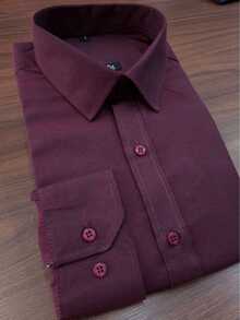 Men's Slim Machined Dress Shirt H149 - Màu Đỏ Sâu - Xem 2