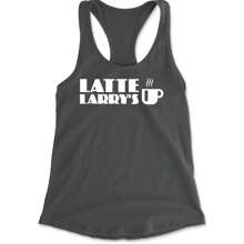 Latte Larry's Enthusiastic Coffee Racerback Tank Top For Women - Charcoal grey - View 4