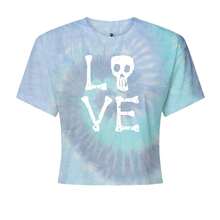 Love Skeleton Bones Cropped T-Shirt - Blue clouds - View 1
