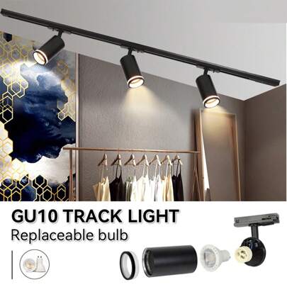 (Set) GU10 Recessed Track Lights, Ceiling Spotlight, 180° Rotatable Black/White Metal Aluminum + PC Frame, AC110-240V, Suitable For Bedroom, Study, Living Room, Wardrobe, Display Cabinet, Showroom, Store, Gallery, Corridor, Dining Room, Clothing Shop, Bar