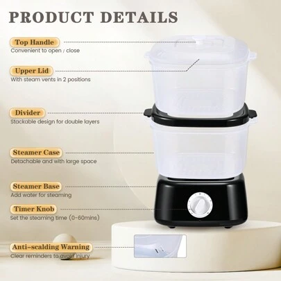 Towel Warmer, Heated Towel Steamer Quick Heating 200°F Within 10 Minutes 6L Large Capacity & Timing-Function Hot Towel Warmers With Towel Clip, For Spa, Facials, Barber, Salon, Home Use(Black)