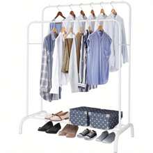 Kleiderständer Garderobenständer Kleiderstange Schwerlast Garderobe Doppelstangen Ablagen Stabile Konstruktion Geräumige Abmessungen für Zuhause Wohnzimmer