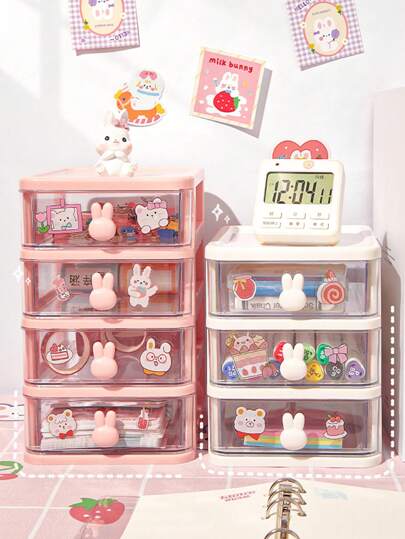 5단 책상 메이크업 정리대, 토끼 모양 문구 보관함, 쌓을 수 있는 서랍 정리함, 토끼 스타일 서랍 보관함, 사무실, 화장대, 액세서리, 침실, 거실, 현관, 기숙사, 책상 장식에 다기능 정리대. 가을 장식, 축제 장식, 룸 데코, 홈 데코, 가을 데코, 침실 데코, 할로윈 데코, 크리스마스 장식, 할로윈, 할로윈 장식, 크리스마스, 할로윈 데코, 크리스마스 데코, 가을 데코, 크리스마스 데코, 보관, 정리대