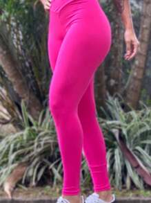 Women's Leggings With Ruched Butt Lifting High Waist Fitness Gym Pants - 粉色 - 查看 3