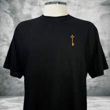 Eren Key T-Shirt Embroidered Anime Titan Unisex Blouse 100% Cotton Geek Streetwear - màu đen - Xem 1