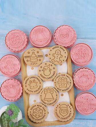 1pc Christmas Cookie Cutter Mold, Cartoon Gingerbread Man & Snowflake Fondant Cake Baking Tool, Plastic Cookie Cutter, Christmas Gift Christmas Christmas Decorations Christmas Pajamas Christmas Gifts Christmas Decor