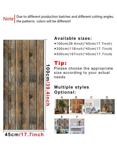 1pc PVC Wand Paper, Moderne Wood Grain Pattern Adhesive Roll Home, Renovation Stickers Peel Panels, Wallpapers, ation Items Refresh Your Festival Birthday Graduation view 9